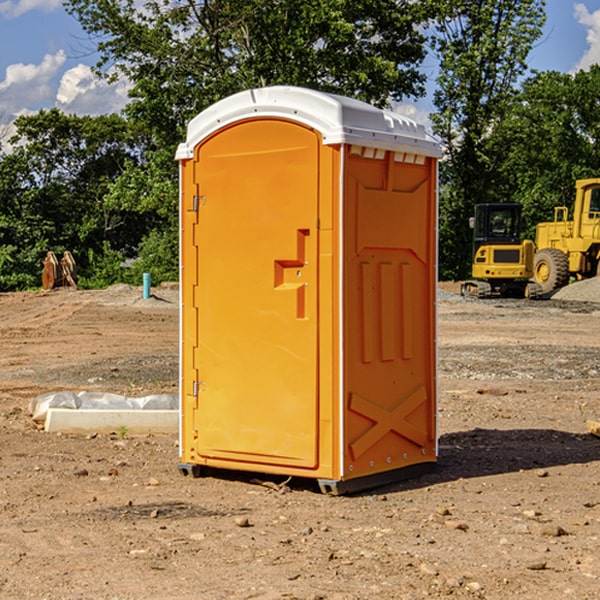 how often are the porta potties cleaned and serviced during a rental period in Overton